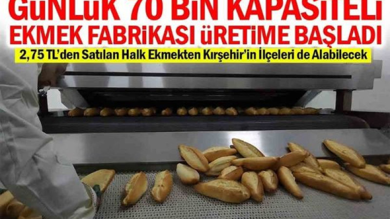 Günlük 70 Bin Kapasiteli Ekmek Fabrikası Üretime Başladı