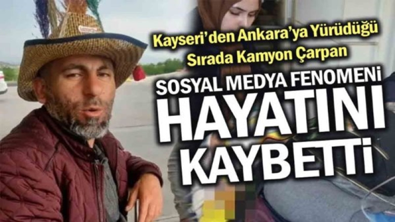 Kayseri'den Ankara'ya Yürüdüğü Sırada Kaza Sonucu Öldü