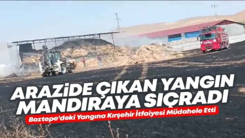 Arazide Çıkan Yangın Mandıraya Sıçradı