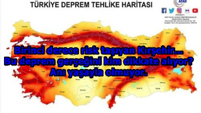 Birinci derece risk taşıyan Kırşehir...Bu deprem gerçeğini kim dikkate alıyor?