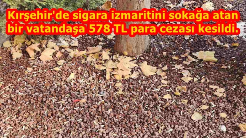 Kırşehir'de sigara izmaritini sokağa atan bir vatandaşa 578 TL para cezası kesildi. 