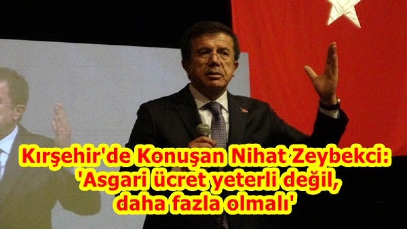 Kırşehir'de Konuşan Nihat Zeybekci: 'Asgari ücret yeterli değil, daha fazla olmalı'