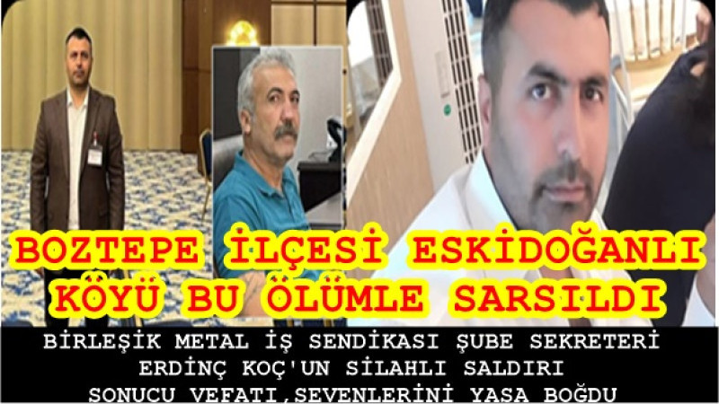  Silahlı Saldırı Erdinç Koç Yaşamını Yitirdi.