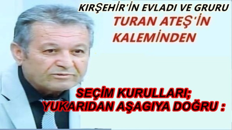 SEÇİM KURULLARI; YUKARIDAN AŞAGIYA DOĞRU :