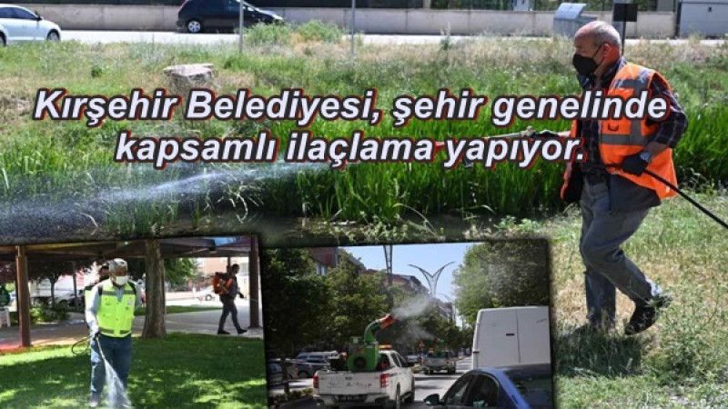 Kırşehir Belediyesi, şehir genelinde kapsamlı ilaçlama yapıyor.
