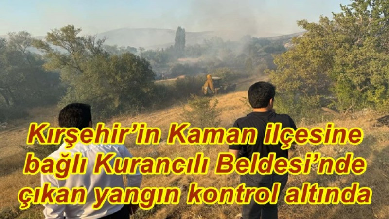 Kırşehir’in Kaman ilçesine bağlı Kurancılı Beldesi’nde çıkan yangın kontrol altında