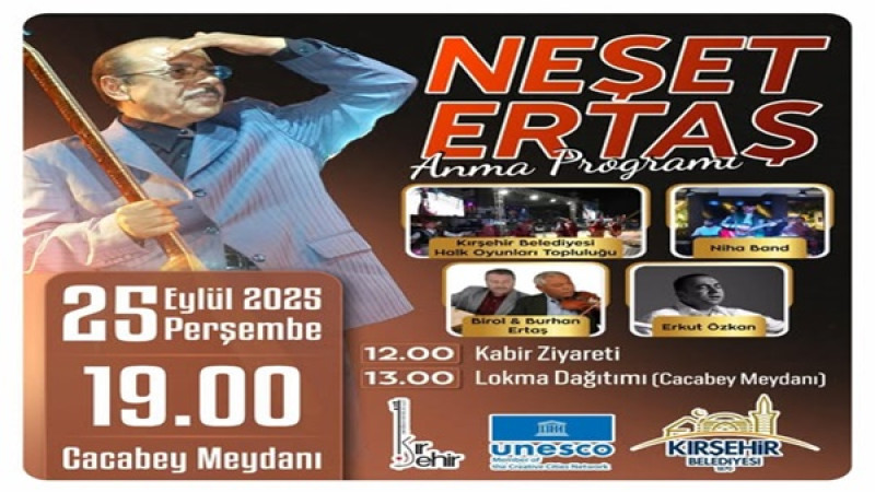 Neşet Ertaşı anma programında kabir ziyareti, lokma ikramı ve konserler yer alacak. 