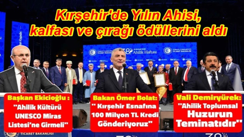 Kırşehir'de Yılın Ahisi, kalfası ve çırağı ödüllerini aldı
