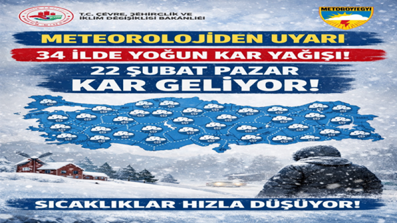  Meteoroloji Kırşehir’in de aralarında olduğu 34 il'e kar uyarısı yapt