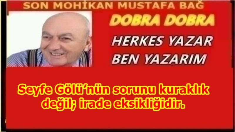 Seyfe Gölü’nün sorunu kuraklık değil; irade eksikliğidir.