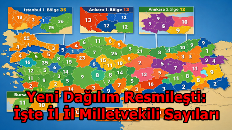 Yeni Dağılım Resmileşti: İşte İl İl Milletvekili Sayıları