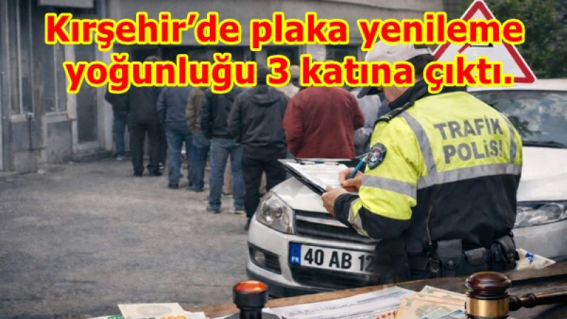 Kırşehir’de plaka yenileme yoğunluğu 3 katına çıktı.