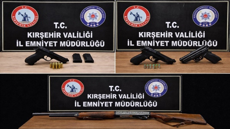 Kırşehir’de Ruhsatsız Silah Operasyonu: 3 Şüpheli Hakkında İşlem