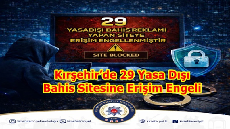 Kırşehir’de 29 Yasa Dışı Bahis Sitesine Erişim Engeli