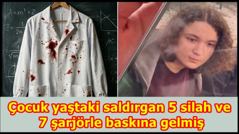 Çocuk yaştaki saldırgan 5 silah ve 7 şarjörle baskına gelmiş