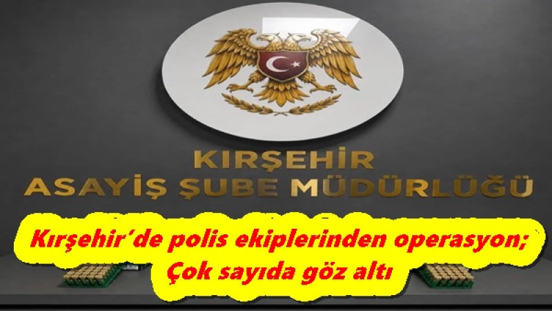 Kırşehir’de polis ekiplerinden operasyon;Çok sayıda göz altı