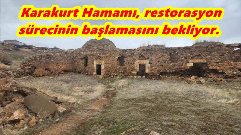  Karakurt Hamamı, restorasyon sürecinin başlamasını bekliyor.