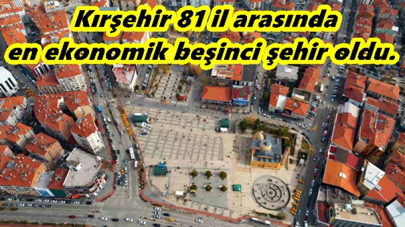 Kırşehir 81 il arasında en ekonomik beşinci şehir oldu. 